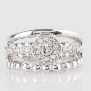 paparazzi Jewelry - Cost of Living - White Stretchy Ring paparazzi Jewelry - Cost of Living - White Stretchy Ring